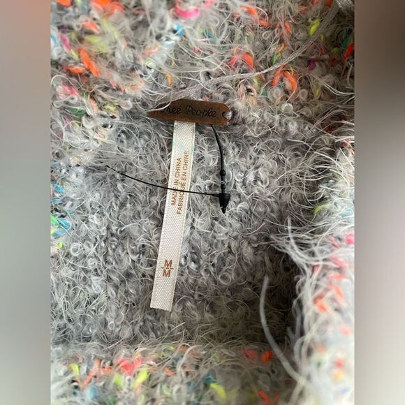 Free People Sweater Women Pullover Gray Preppy Stardust Comfy Holiday Top Sz M - Picture 5 of 12